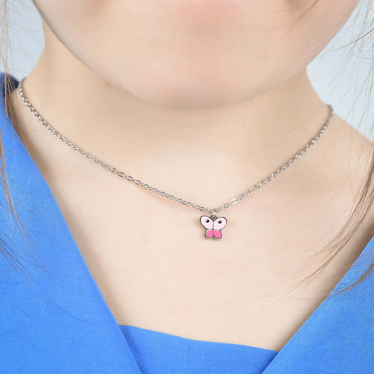 COLLANA BAMBINA IN ACCIAIO CON FARFALLA - Image 2