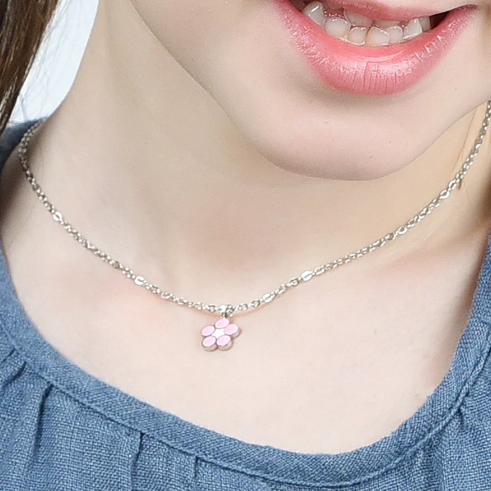 COLLANA BAMBINA IN ACCIAIO CON FIORE - Image 2