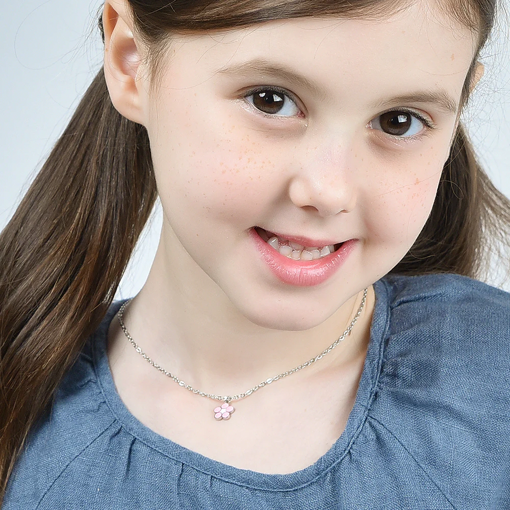COLLANA BAMBINA IN ACCIAIO CON FIORE - Image 3