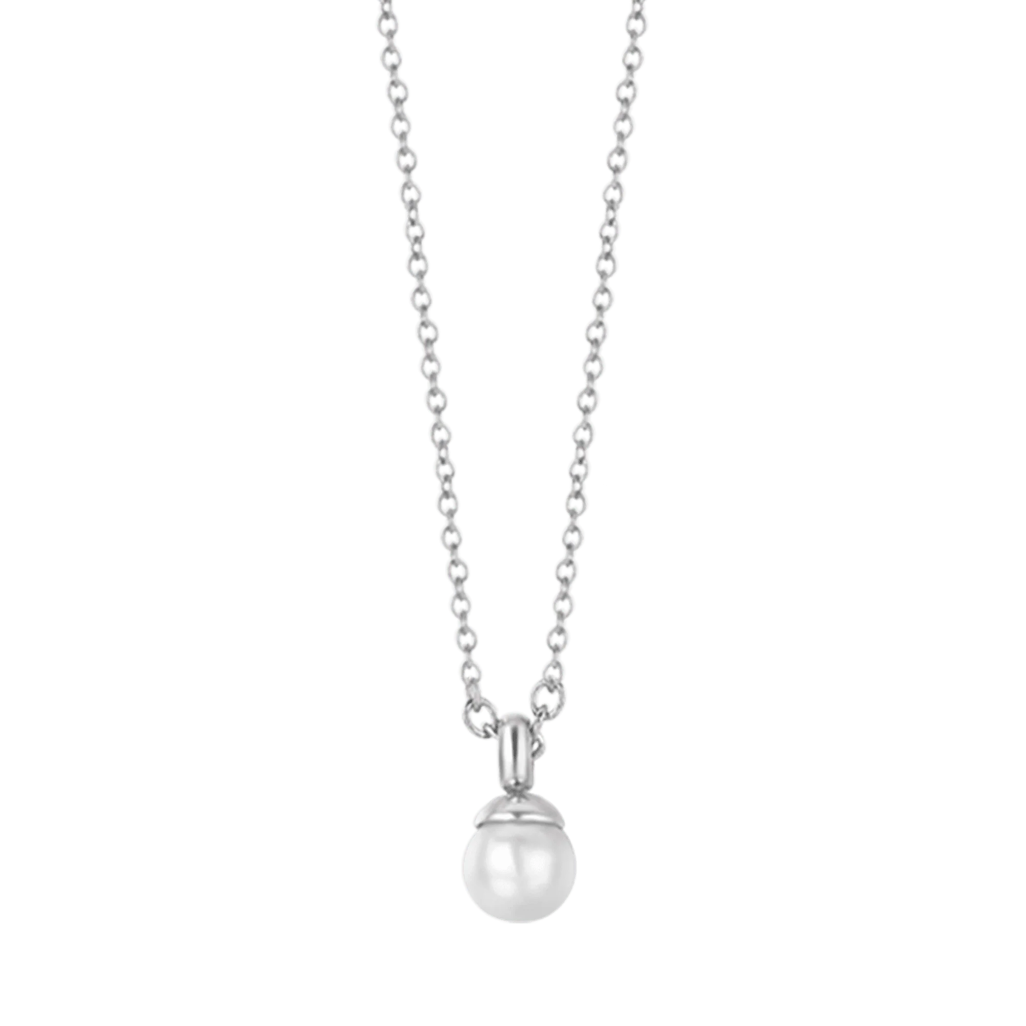 COLLANA DONNA IN ACCIAIO CON PERLA SINTETICA DA 4MM