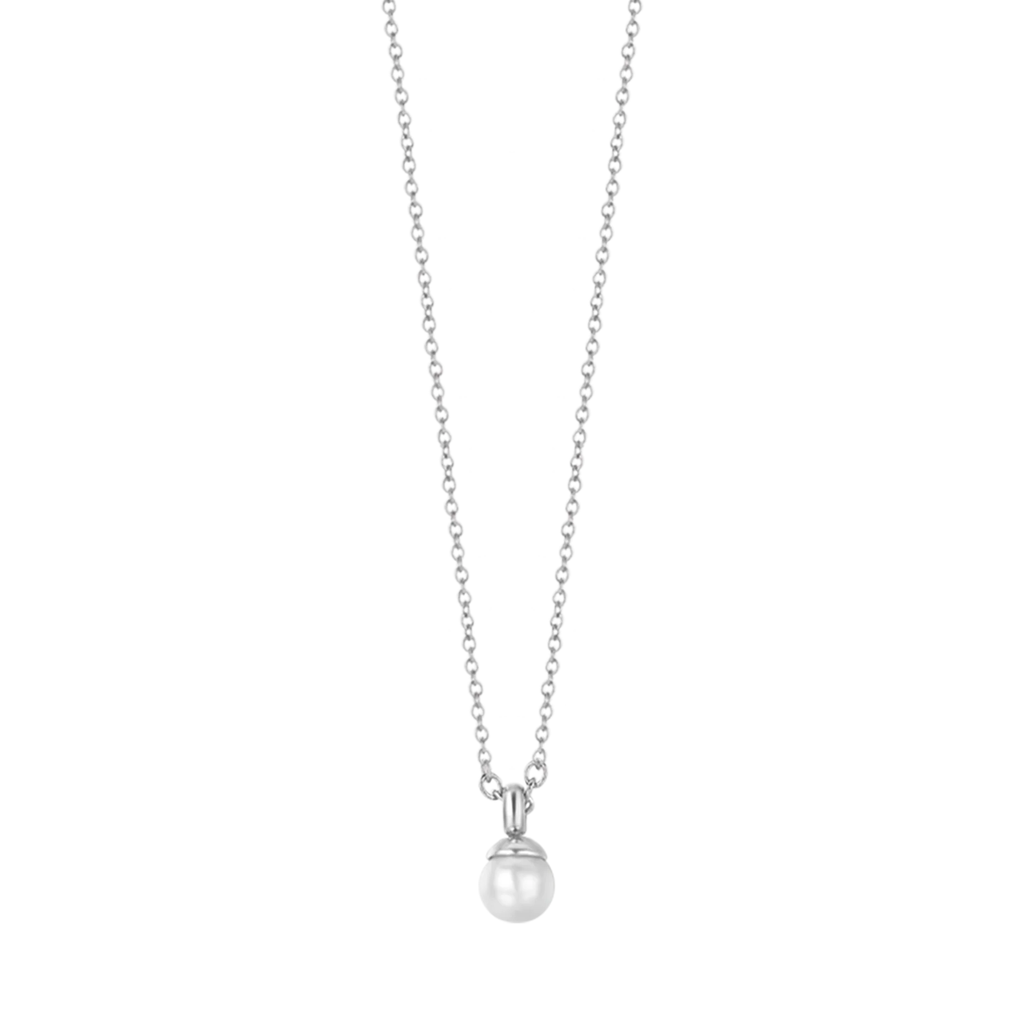 COLLANA DONNA IN ACCIAIO CON PERLA SINTETICA DA 4MM - Image 4