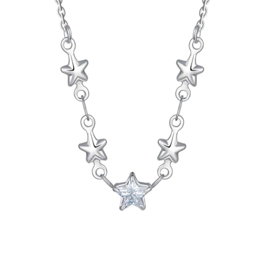 COLLANA IN ACCIAIO CON STELLE E ZIRCONI BIANCHI - Image 4
