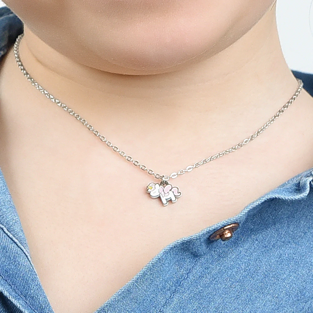COLLANA BAMBINA IN ACCIAIO CON UNICORNO - Image 2