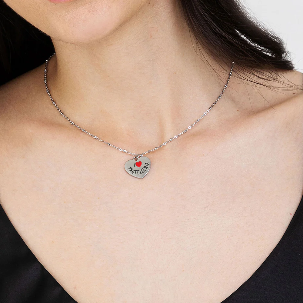 COLLANA DONNA IN ACCIAIO I LOVE PANTELLERIA - Image 2
