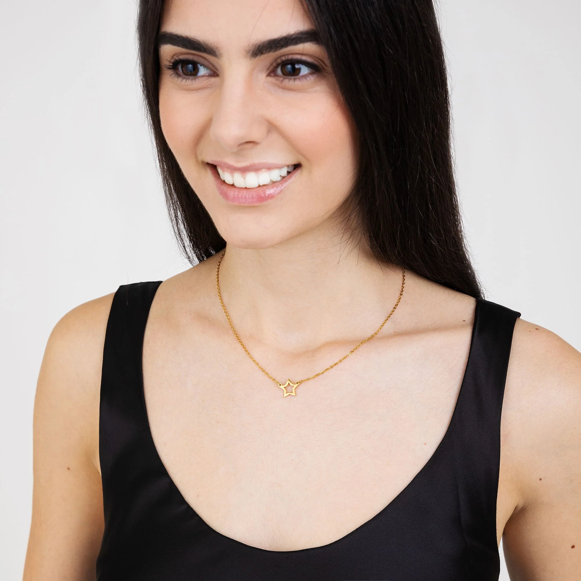 COLLANA DONNA IN ACCIAIO IP GOLD CON STELLA GOLD - Image 3