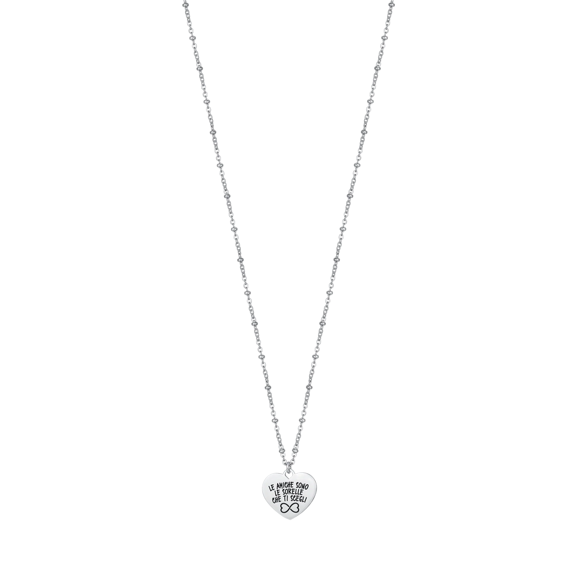 COLLANA IN ACCIAIO LE AMICHE SONO LE SORELLE CHE TI SCEGLI