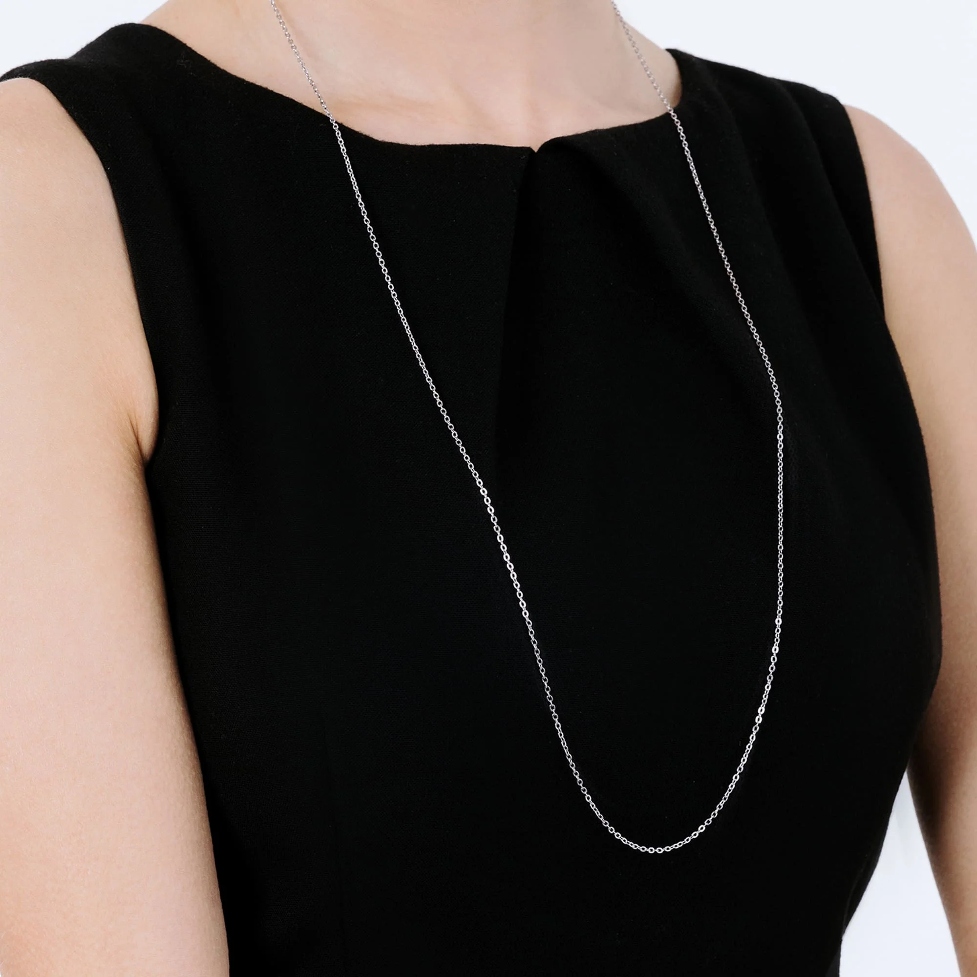 COLLANA LUNGA DONNA IN ACCIAIO PER CHARMS CON MOSCHETTONE - Image 2