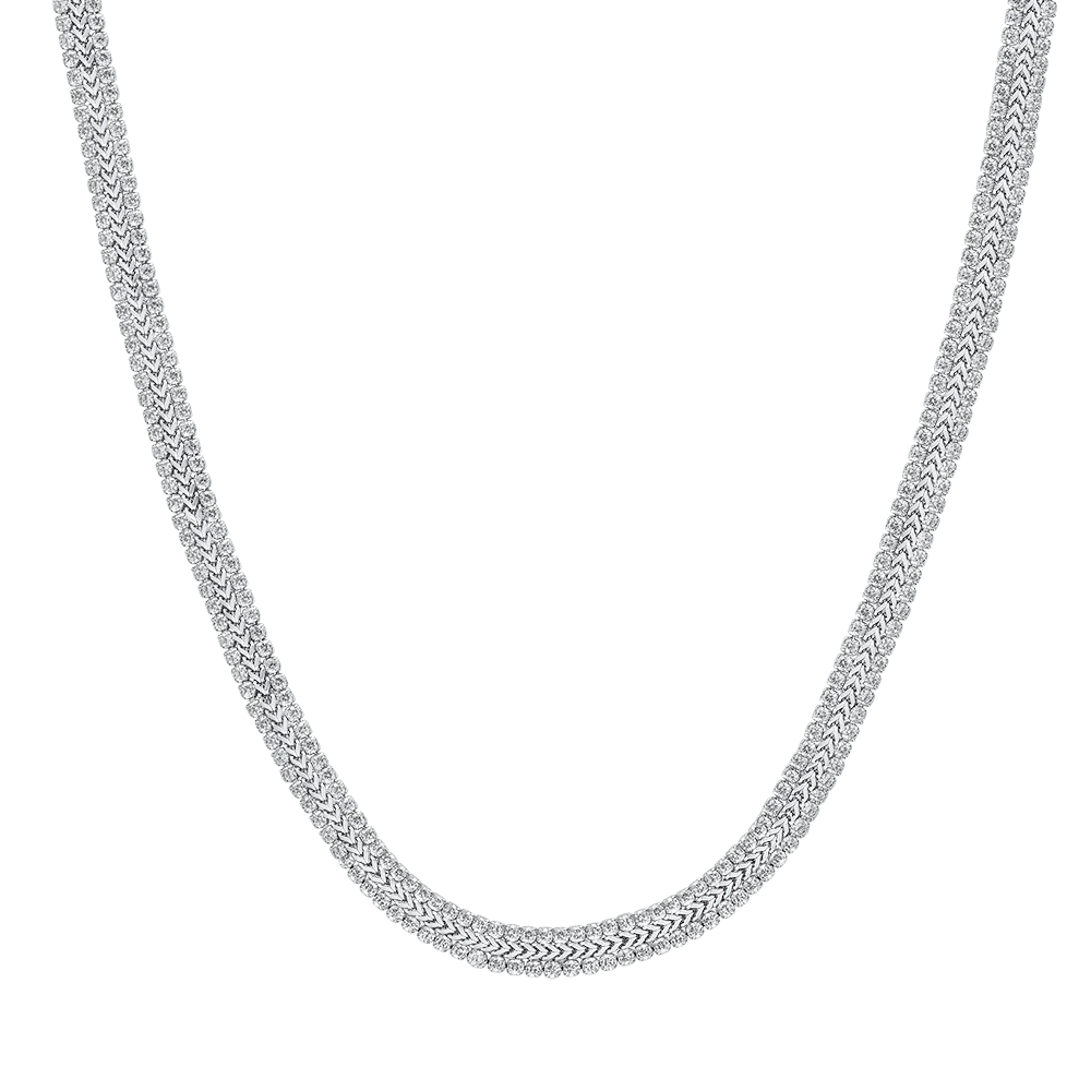COLLANA TENNIS DONNA IN ACCIAIO CON CRISTALLI BIANCHI