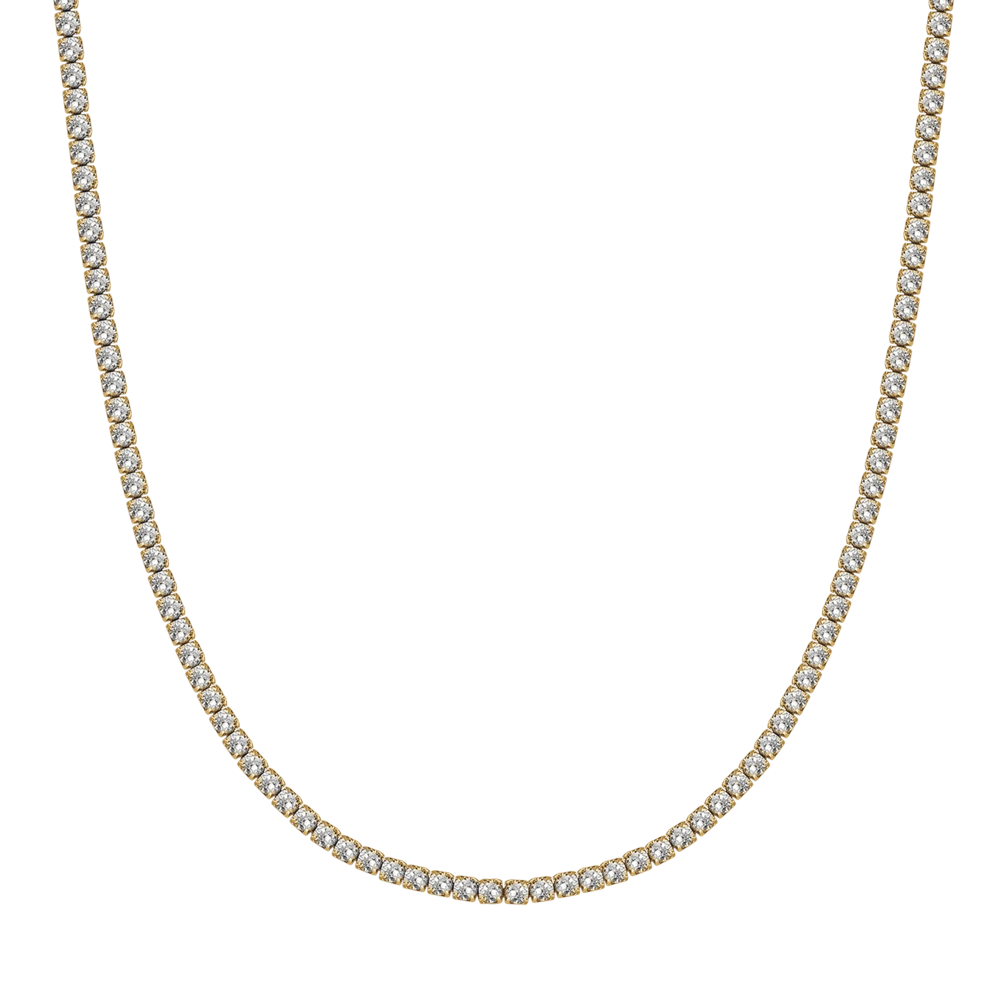 COLLANA TENNIS DONNA IN ACCIAIO CON CRISTALLI BIANCHI DA 4 MM - Image 6