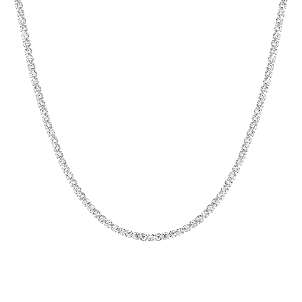 COLLANA TENNIS DONNA IN ACCIAIO CON ZIRCONI BIANCHI