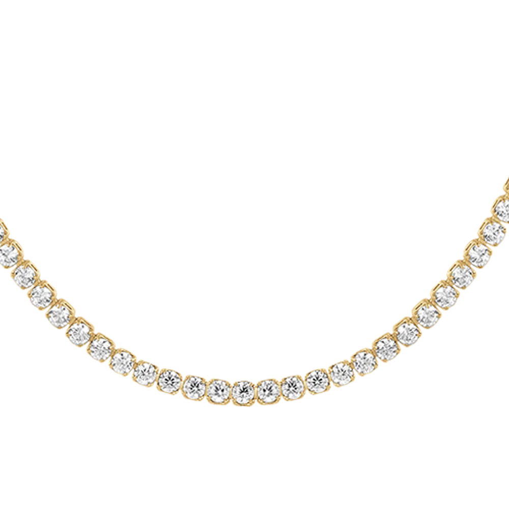 COLLANA TENNIS DONNA IN ACCIAIO CON ZIRCONI BIANCHI COLORE ORO - Image 4