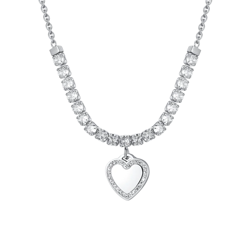 COLLANA TENNIS DONNA IN ACCIAIO CUORE E ZIRCONI - Image 6