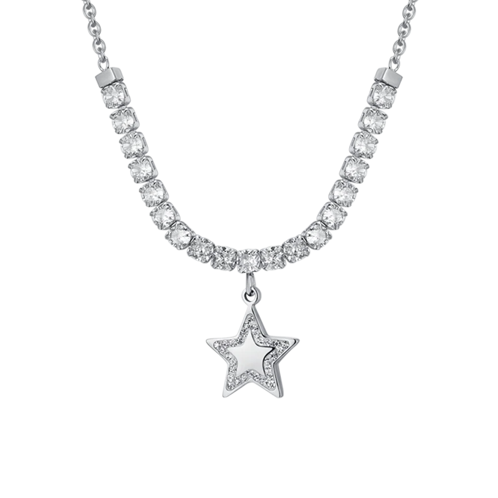 COLLANA TENNIS DONNA IN ACCIAIO STELLA E ZIRCONI - Image 4