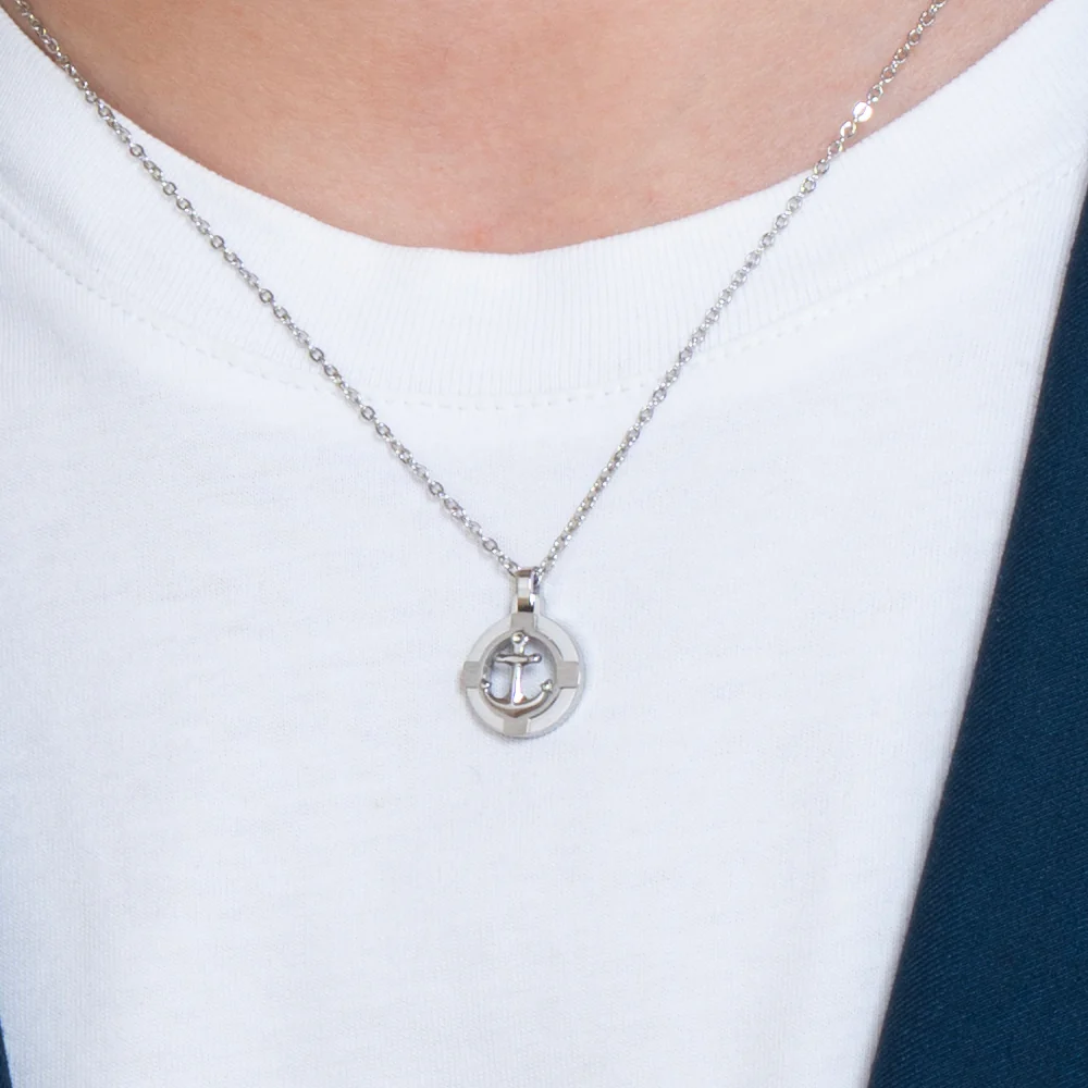 COLLANA UOMO IN ACCIAIO CON  ANCORA - Image 2