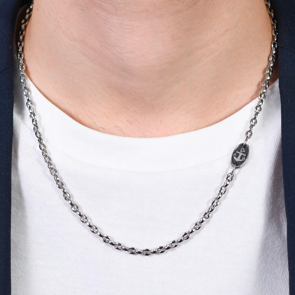 COLLANA UOMO IN ACCIAIO CON ANCORA - Image 2