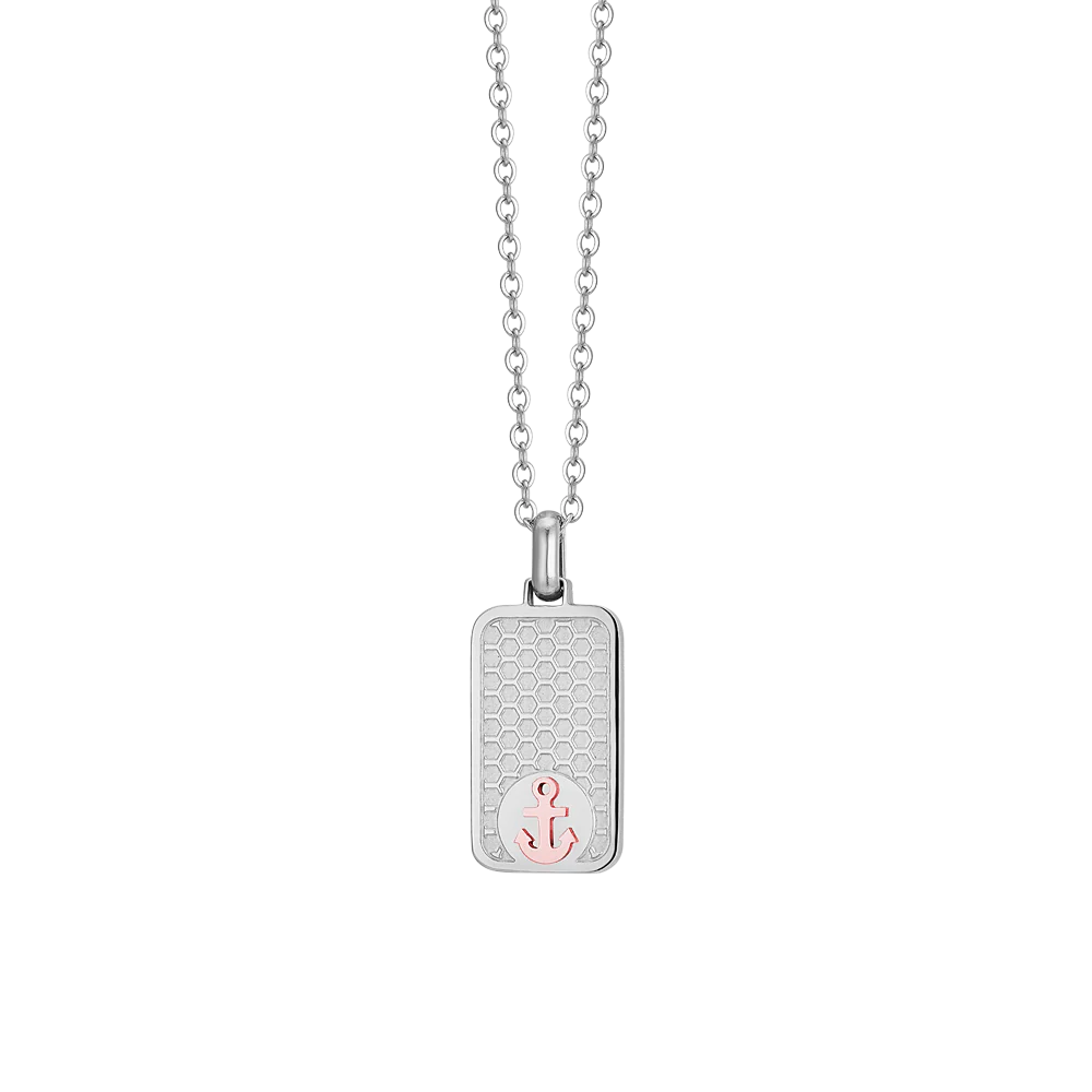 COLLANA UOMO IN ACCIAIO CON ANCORA IP ROSE