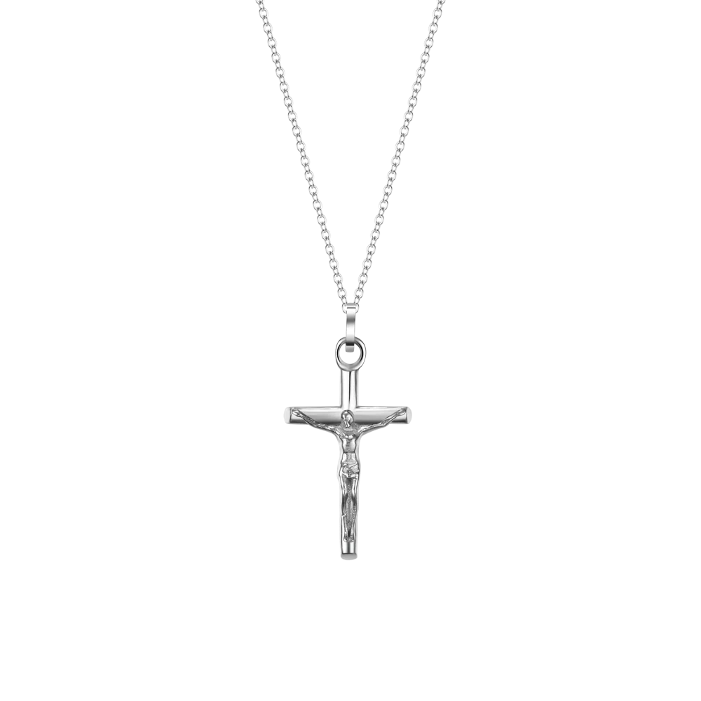 COLLANA UOMO IN ACCIAIO CON CROCIFISSO