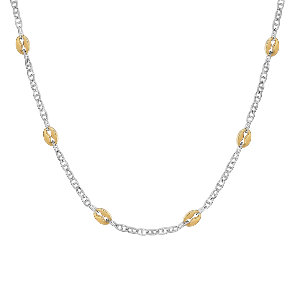 COLLANA UOMO IN ACCIAIO CON ELEMENTI IN ACCIAIO IP GOLD
