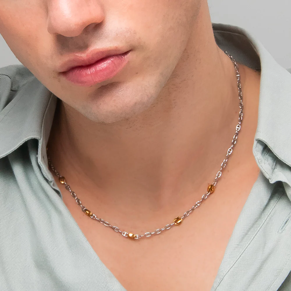 COLLANA UOMO IN ACCIAIO CON ELEMENTI IN ACCIAIO IP GOLD - Image 2