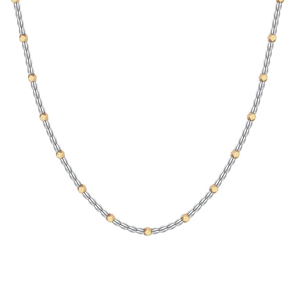 COLLANA UOMO IN ACCIAIO CON ELEMENTI IN EMATITE IP GOLD