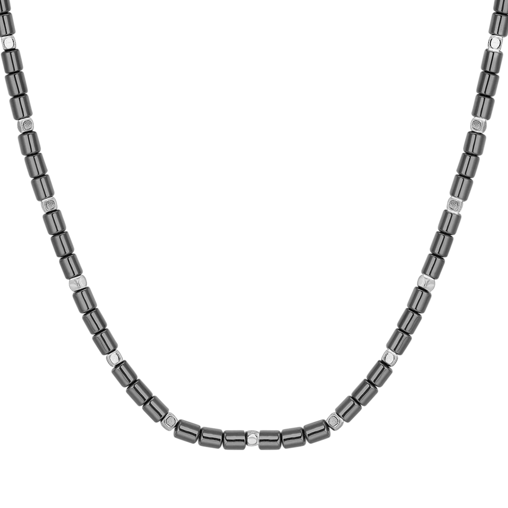 COLLANA UOMO IN ACCIAIO CON EMATITE IP GUN E SILVER - Image 4
