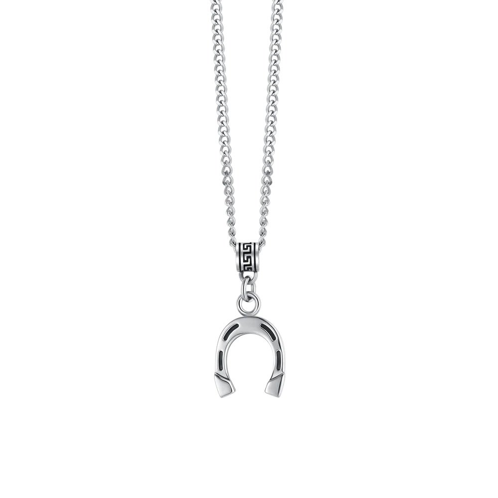 COLLANA UOMO IN ACCIAIO CON FERRO DI CAVALLO