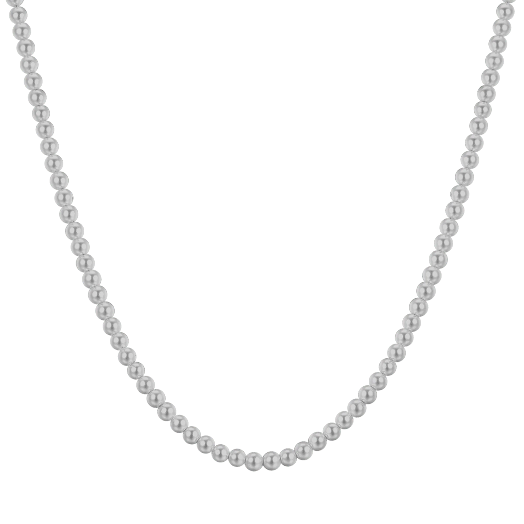 COLLANA UOMO IN ACCIAIO CON PERLE GRIGIE - Image 4