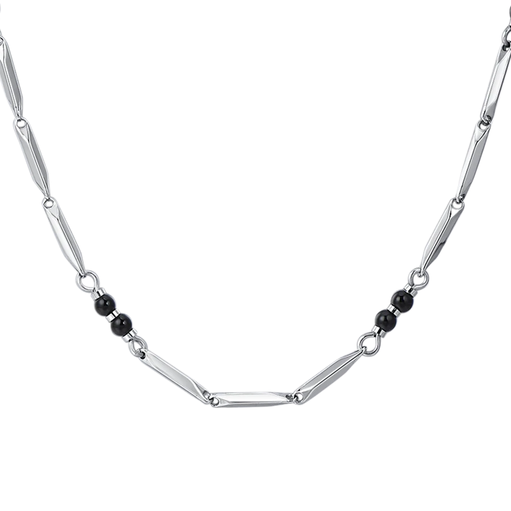 COLLANA UOMO IN ACCIAIO CON PIETRE AGATA - Image 4