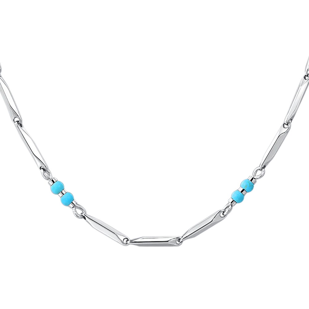 COLLANA UOMO IN ACCIAIO CON PIETRE TURCHESI - Image 4