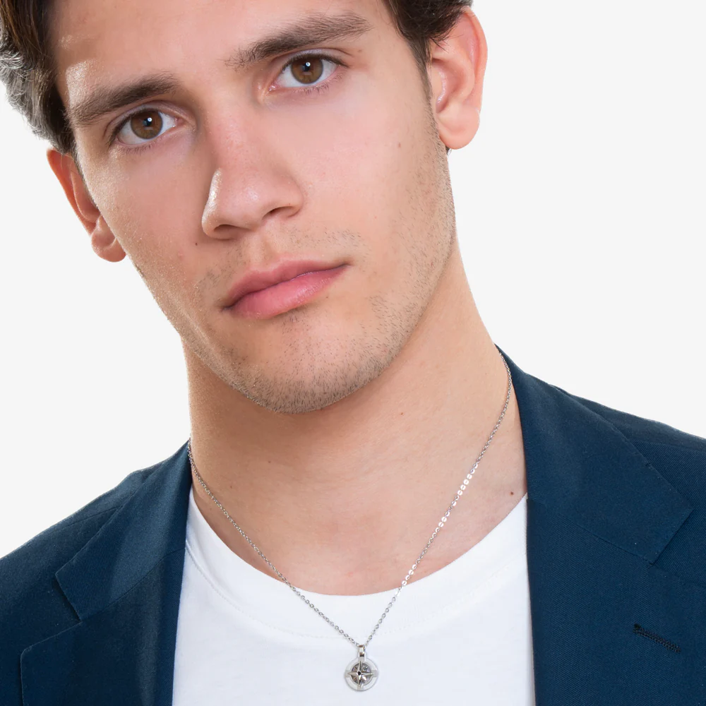 COLLANA UOMO IN ACCIAIO E ROSA DEI VENTI - Image 3