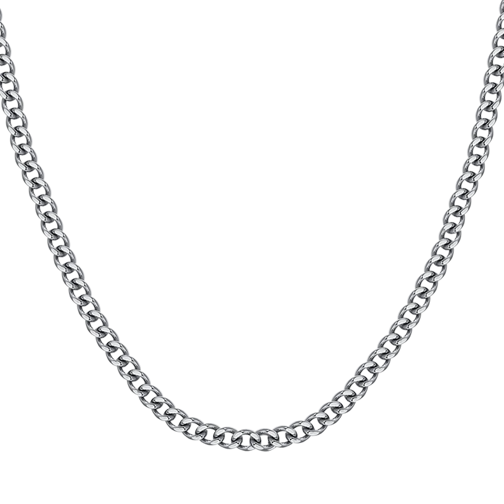 COLLANA UOMO IN ACCIAIO ELEMENTO CON CRISTALLI BIANCHI - Image 2