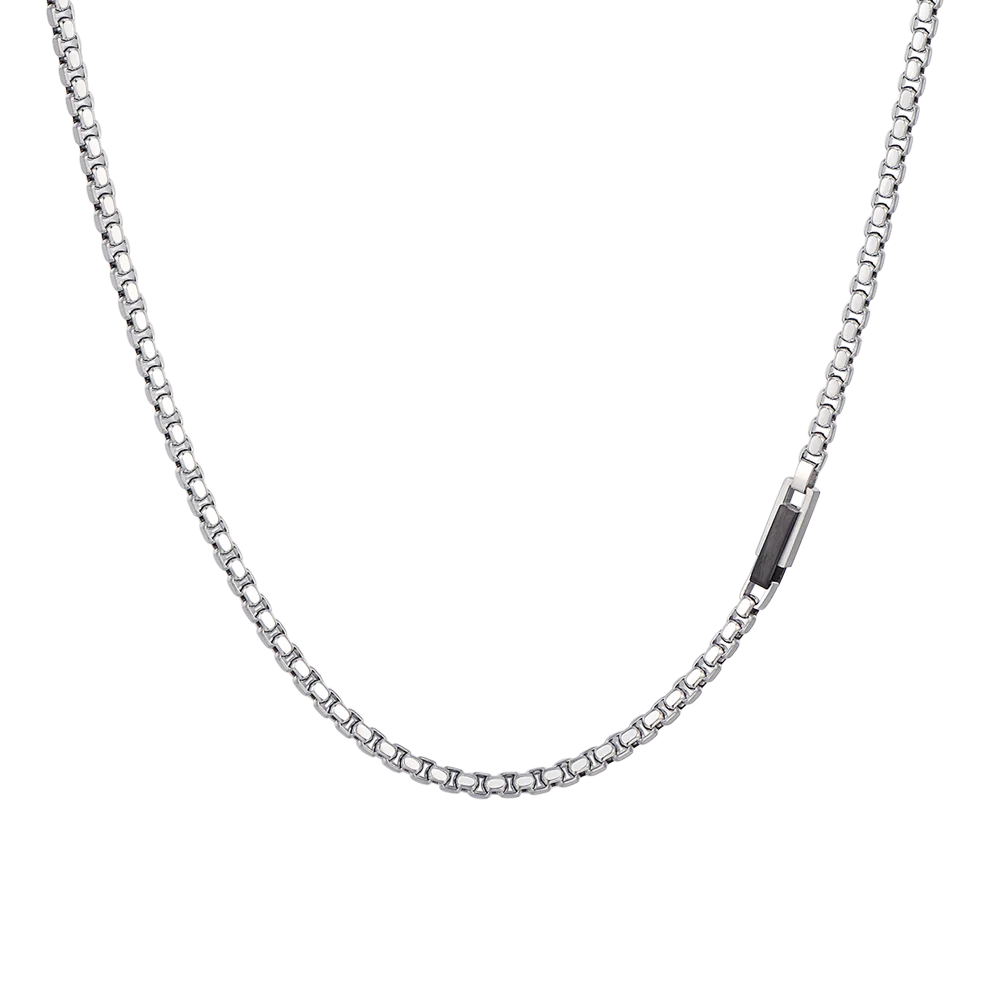 COLLANA UOMO IN ACCIAIO ELEMENTO IN ACCIAIO IP BLACK