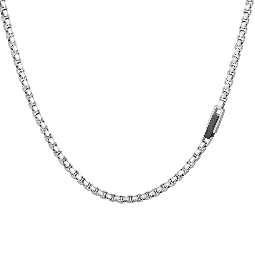 COLLANA UOMO IN ACCIAIO ELEMENTO IN ACCIAIO IP BLACK - Image 4