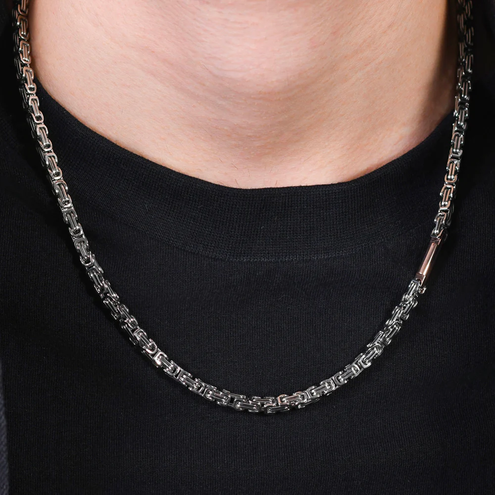 COLLANA UOMO IN ACCIAIO ELEMENTO IP ROSE - Image 2