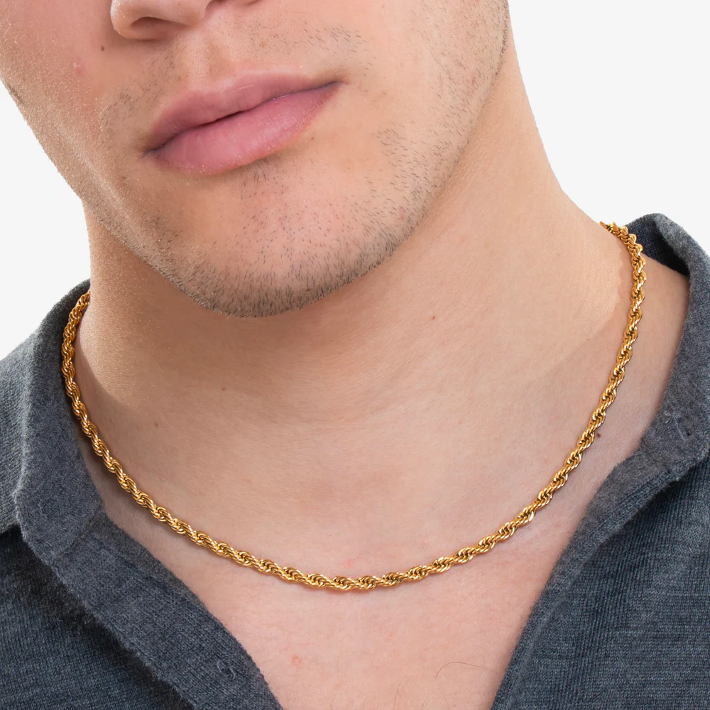 COLLANA UOMO IN ACCIAIO  IP GOLD - Image 3