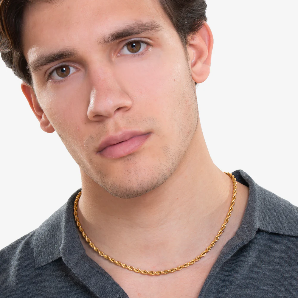 COLLANA UOMO IN ACCIAIO  IP GOLD - Image 4