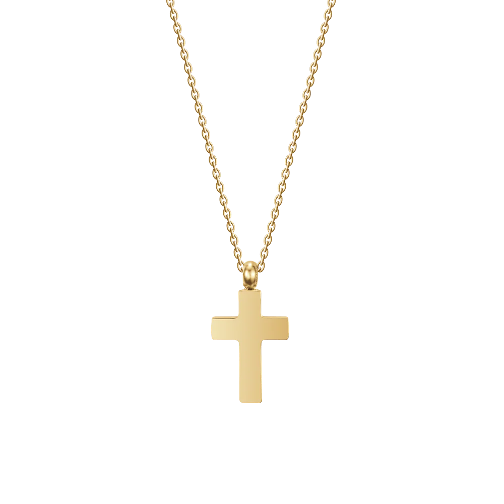 COLLANA UOMO IN ACCIAIO IP GOLD CON CROCE IP GOLD