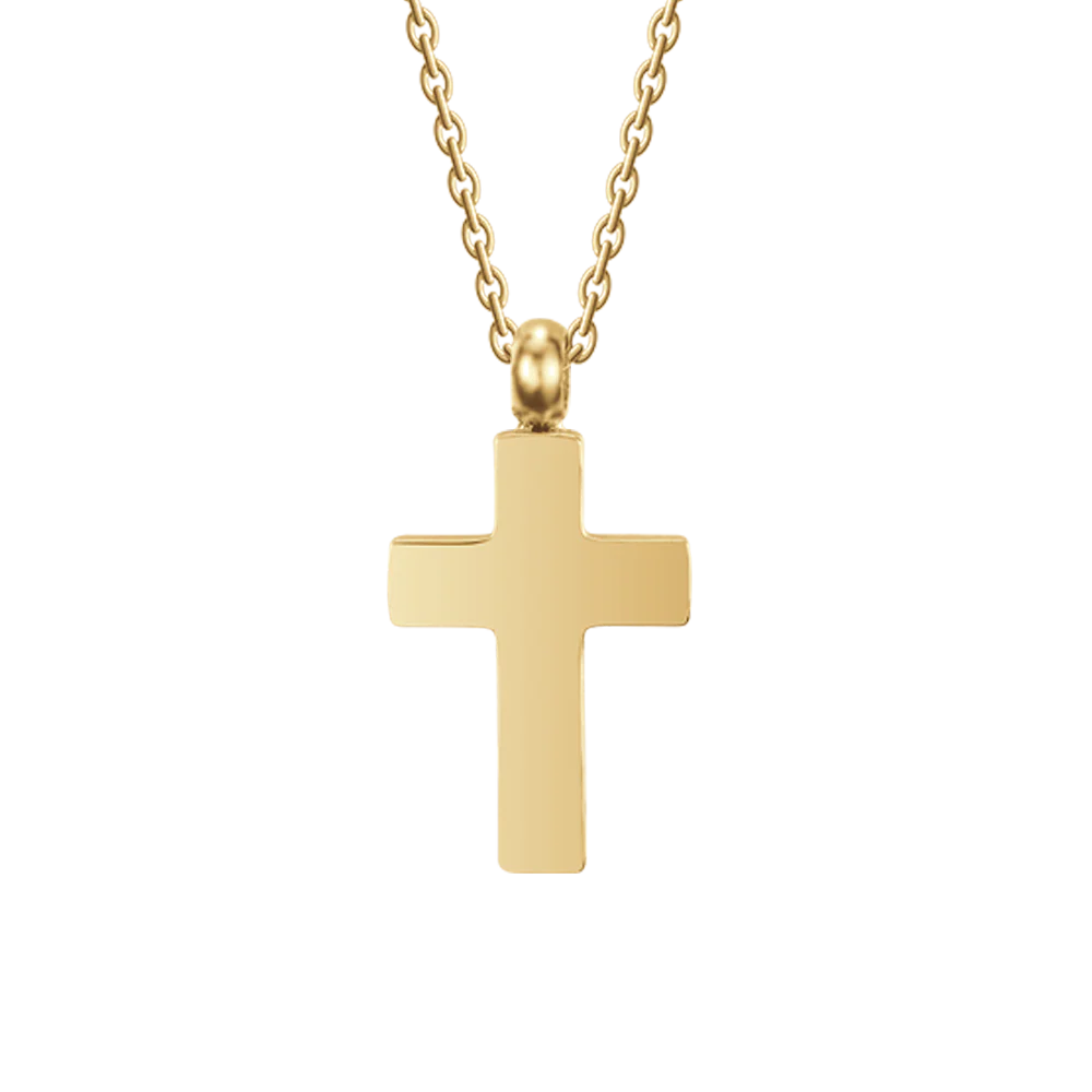 COLLANA UOMO IN ACCIAIO IP GOLD CON CROCE IP GOLD - Image 4