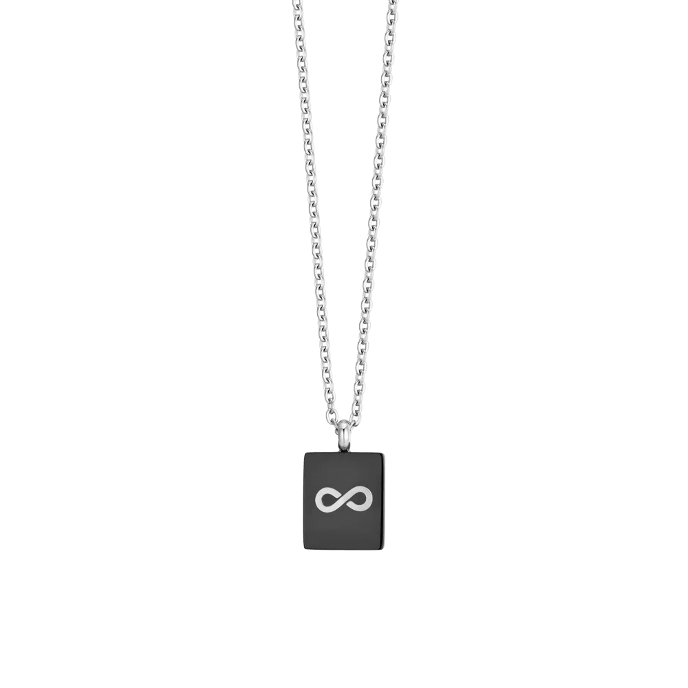COLLANA UOMO IN ACCIAIO PIASTRA CON INFINITO