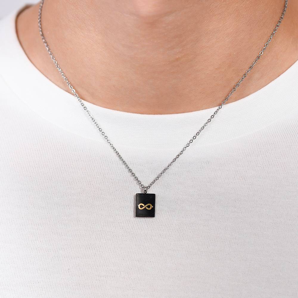 COLLANA UOMO IN ACCIAIO PIASTRA CON INFINITO - Image 2