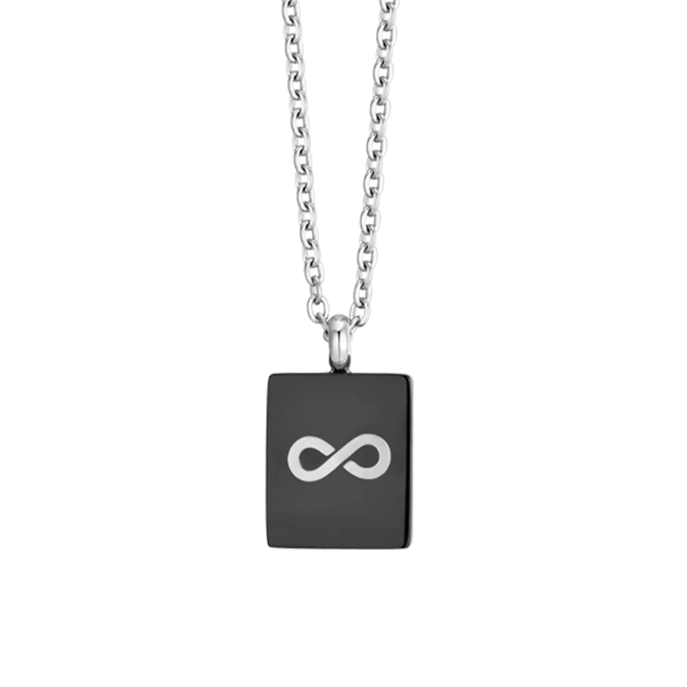 COLLANA UOMO IN ACCIAIO PIASTRA CON INFINITO - Image 4