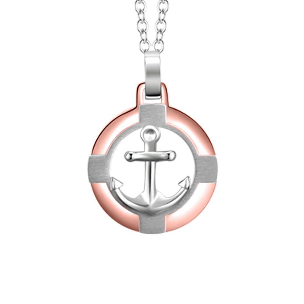 COLLANA UOMO IN ACCIAIO ROSA GOLD CON  ANCORA - Image 4