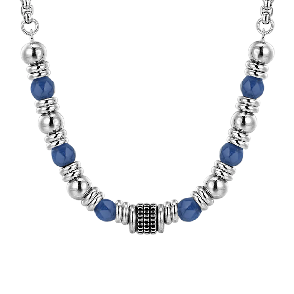 COLLANA UOMO IN ACCIAIO SODALITE BLU - Image 4