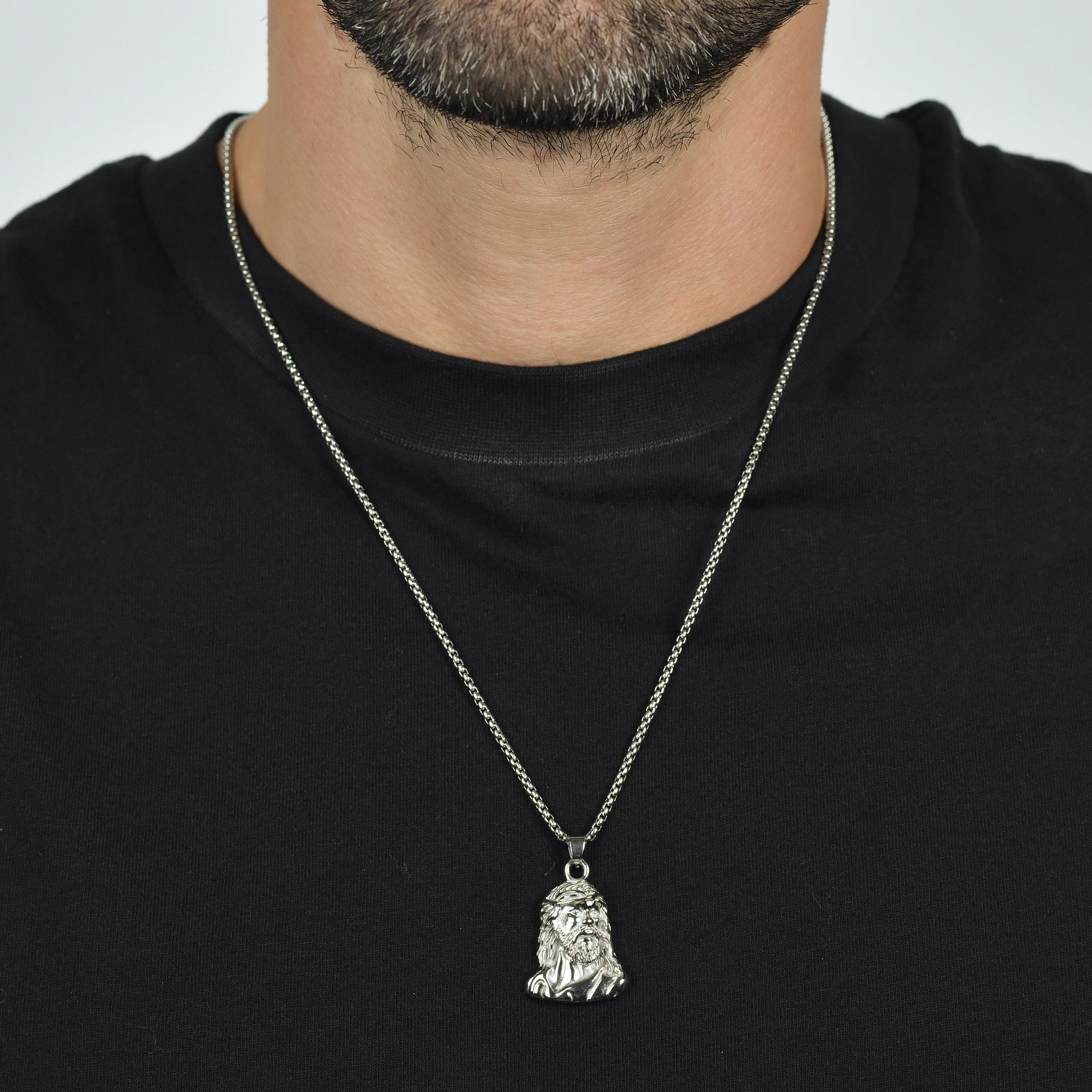 COLLANA UOMO IN ACCIAIO VOLTO SANTO - Image 2