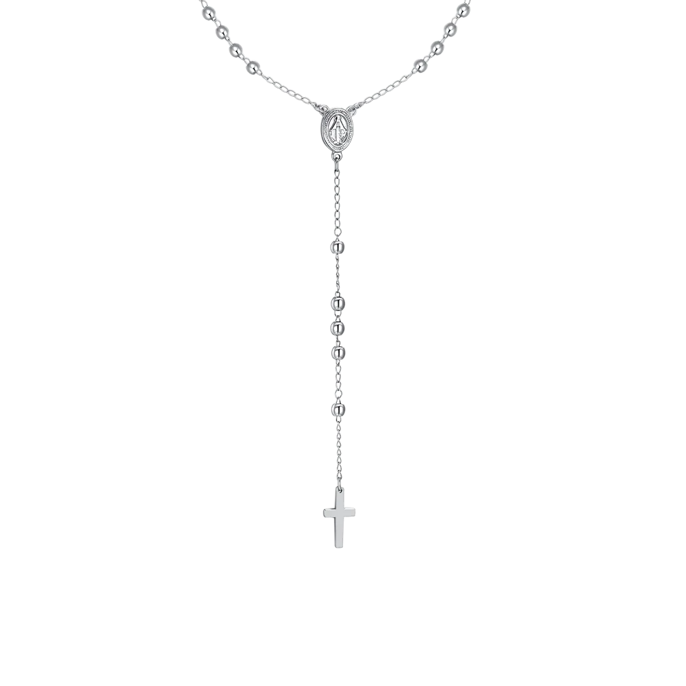 COLLANA UOMO ROSARIO IN ACCIAIO