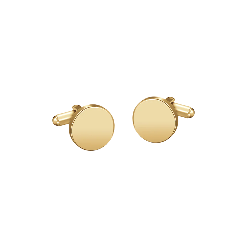GEMELLI UOMO IN ACCIAIO IP GOLD CERCHIO