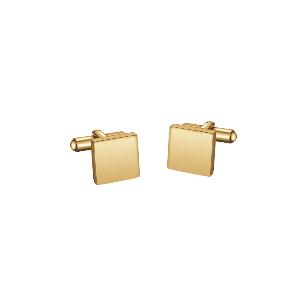 GEMELLI UOMO IN ACCIAIO IP GOLD QUADRATO
