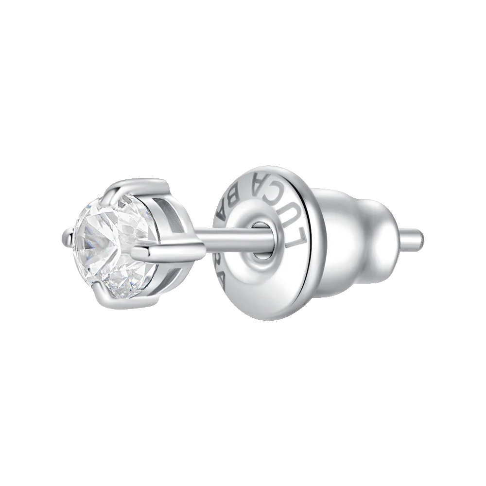 MONO ORECCHINO DONNA IN ACCIAIO CON ZIRCONE BIANCO