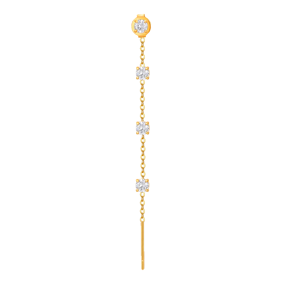 MONO ORECCHINO DONNA IN ACCIAIO IP GOLD CON CRISTALLI BIANCHI
