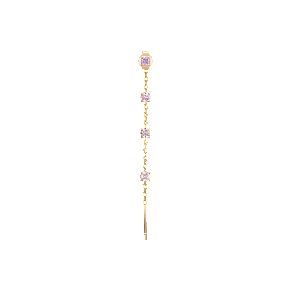 MONO ORECCHINO DONNA IN ACCIAIO IP GOLD CON CRISTALLI MULTICOLOR